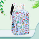 7pcs/Set Women/Men Food Print Canvas Backpacks Stationery Shoulder Bags (H)