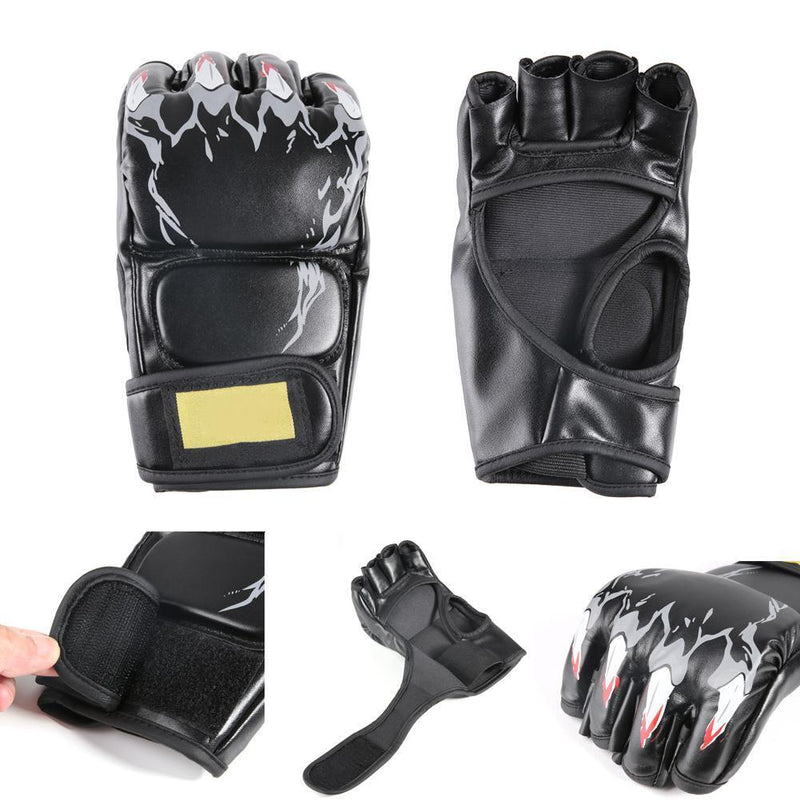 Grappling Half Finger MMA Gloves Training Punching Boxing Sparring Gloves