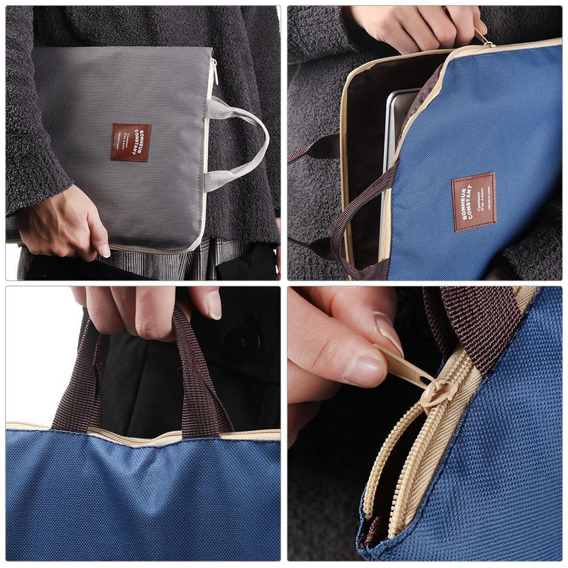 Zipper Organizer Document Bag Business Briefcase A4 File Folder Paper Storage