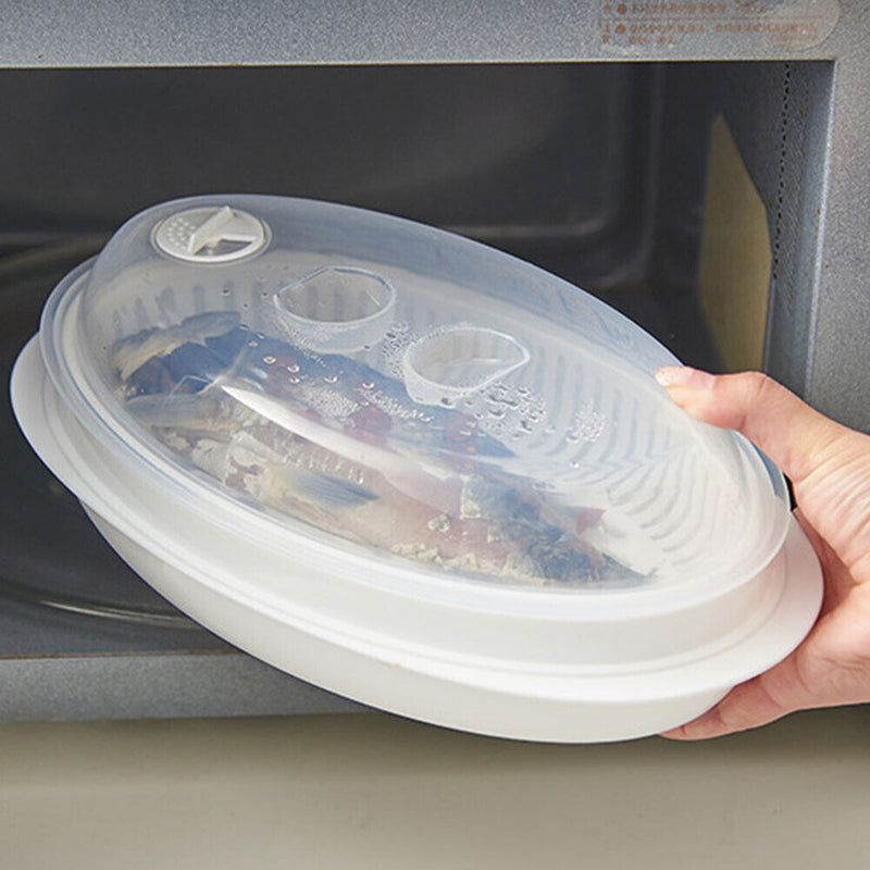 Fish Bowl Steamer Plate Microwave Oven Fish Steam Roaster Kitchen Cookware Tool