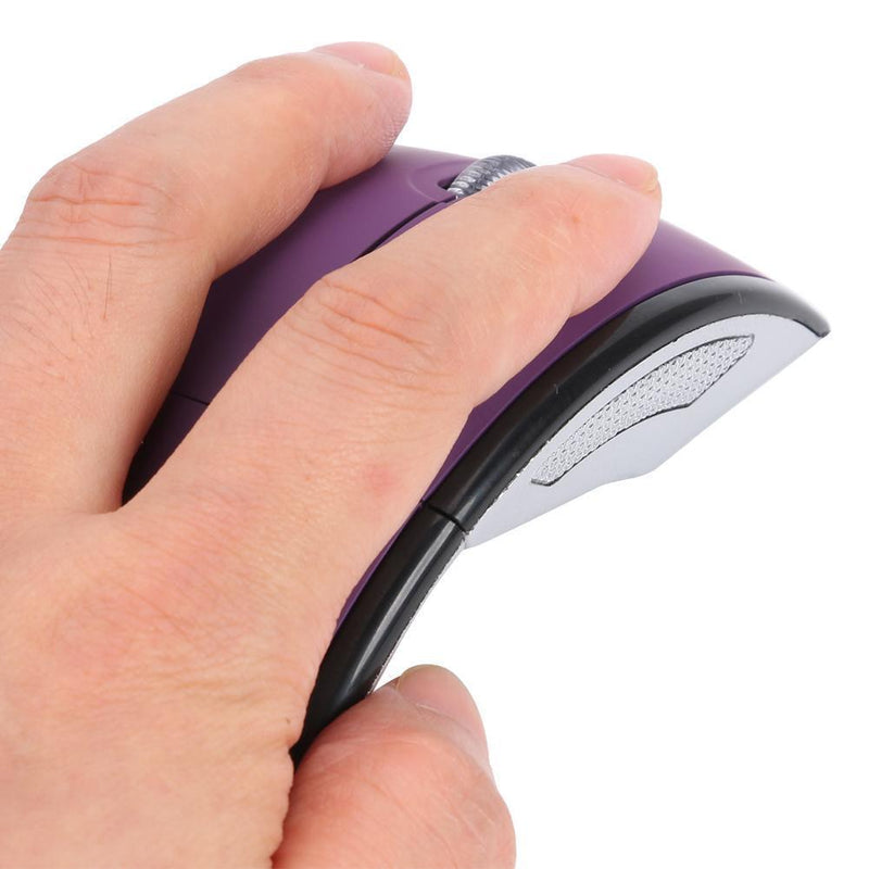2.4G Wireless Mouse Optical Foldable Mice w/USB Receiver for PC (Purple)