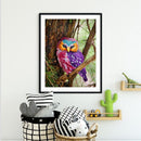 Oil Painting By Numbers Acrylic Handmade Art Colorful Owls Digital Picture Decor