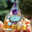 Orgonite Pyramid Amethyst Peridot Healing Crystal Energy Orgone Crafts (B)