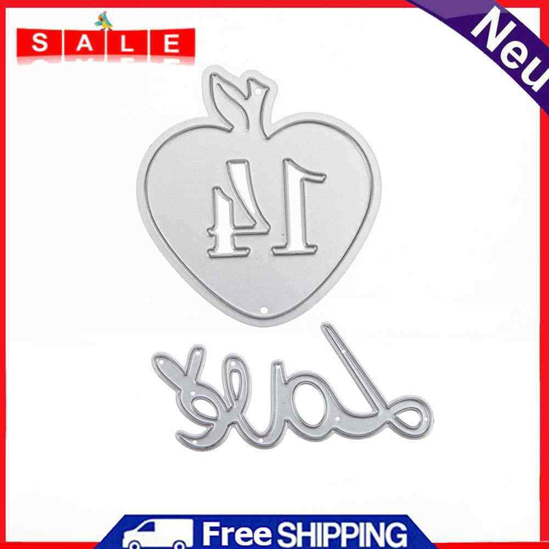 2pcs Love Heart Metal Cutting Die Stencil DIY Scrapbooking Album Embossing-16087