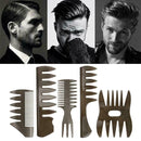 5PCS Slick-back Quiff Grooming Pro Comb Black Hot N9H8