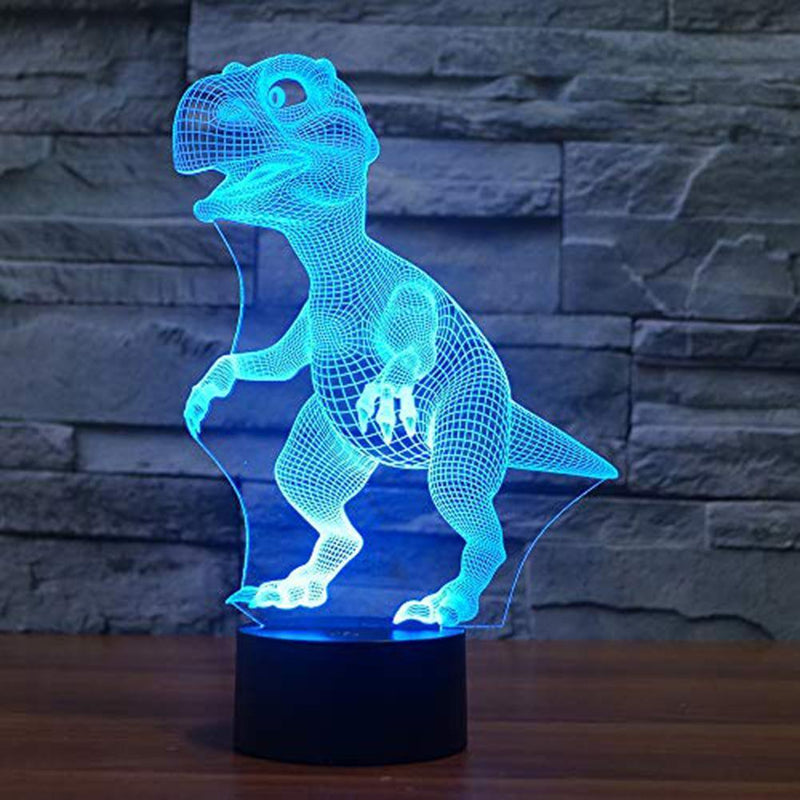 Colorful LED Dinosaur Night Light Halloween Lamp Touch Remote Control Ornaments