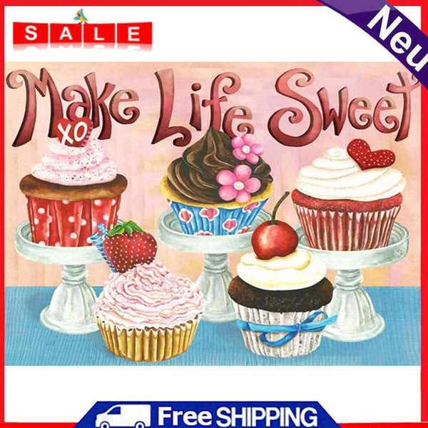 DIY Drill Point Handicraft Cartoon Cupcake Rhinestone Craft Diamond Painting Kit