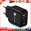 25W PD QC3.0 Mobile Phone Wall Charging USB Type C Fast Charger (Black EU) Newly
