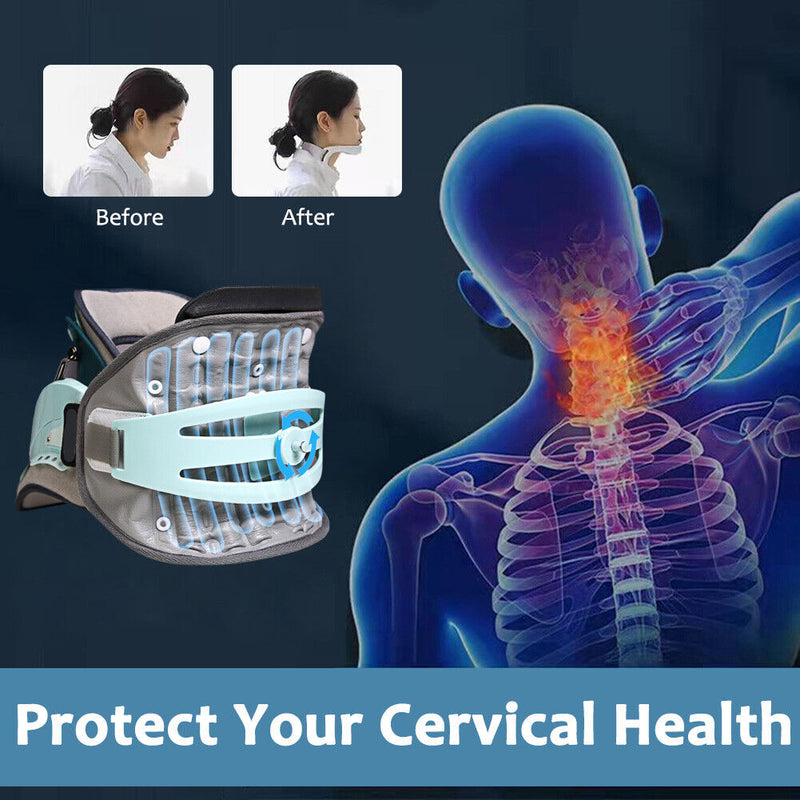 Adjustable Neck Support Traction Tool Cervical Spine Fixation Bracket for Unisex