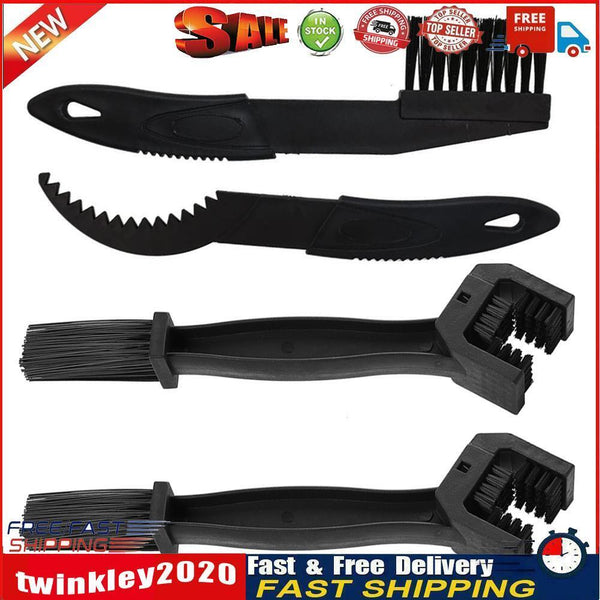 4pcs Bicycle Cleaning Kit Chain Cleaner Brushes Scrubber Wash Tool (Black) Newly