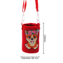 Round Messenger Strap Water Bottle Insulated Protective Bag (Red Dog)
