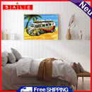 DIY Diamond Painting Kits Full Round Drill Home Wall Decor Beach Bus