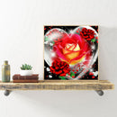 5D Full Square Drill Diamond Painting Kit Rose Heart Artwork Decor for Adults