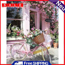 Window Bicycle Canvas Painted Oil Paint By Numbers Wall Art Modern Bedroom Decor