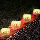 Solar Ice Cube Light 4 LED Garden Outdoor Patio Yard Decor (Warm White S) Newly