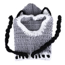 Cartoon Fox Ears Soft Winter Warm Windproof Baby Hats Knitted Cap (Grey)