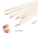 Art Pedicure Dual-ended Nail Cuticle Pusher Pedicure Pusher Orange Wood Sticks