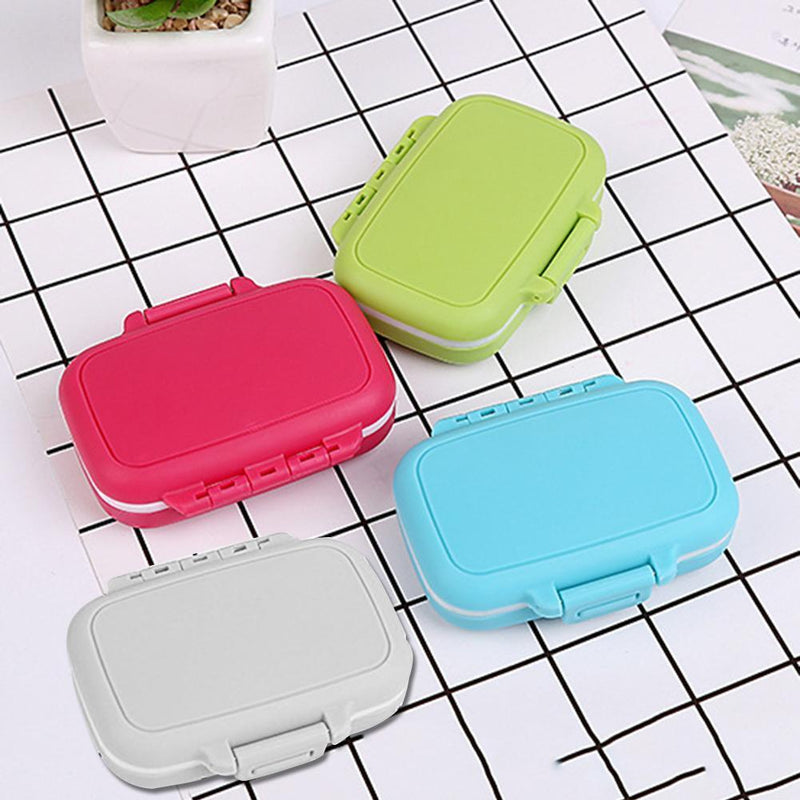 10pcs 3 Grids Portable Pill Box Medicine Storage Case Container(Rose)