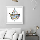 Winter Maple Leaf Frameless Picture Oil Paint By Numbers Hand Painted Picture