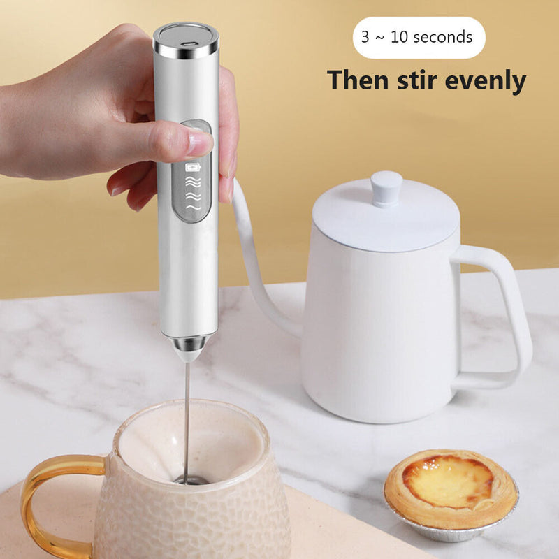 Automatic Milk Coffee Whisk Mixer Electric Egg Beater Kitchen Tool (White) Newly