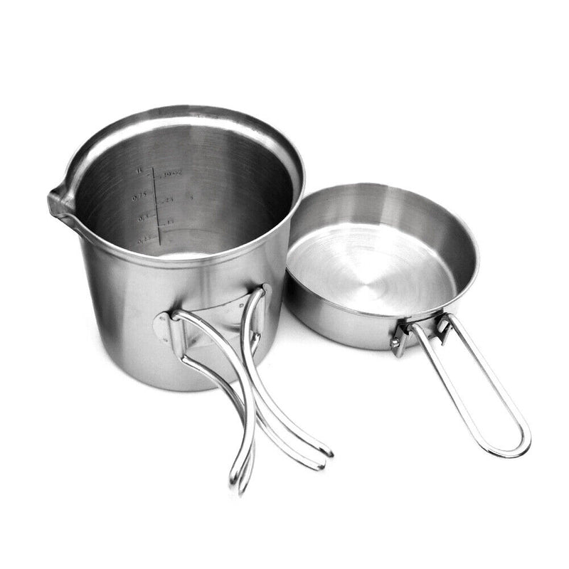 2pcs/Set Foldable Portable Camping Cooking Kettle+Storage Bag Outdoor Picnic Pot