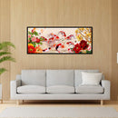 Full Embroidery DIY Canvas Print 11CT Cross Stitch Flowers Fishes Wall Decor Kit