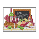 14CT Counted Partial Cross Stitch DIY Wine Fruit Hand Painting Living Room Decor