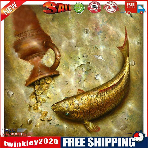 DIY 5D Diamond Embroidery Painting Fish Cross Stitch Craft Home Decor Kit