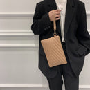 Women Fashion PU Leather Solid Color Clutch Business Female Zipper Satchel Bag