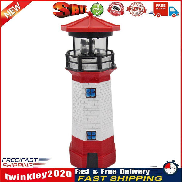 Lighthouse Solar LED Light Garden Outdoor Smart Sensor Rotating Lamp (Red) Newly