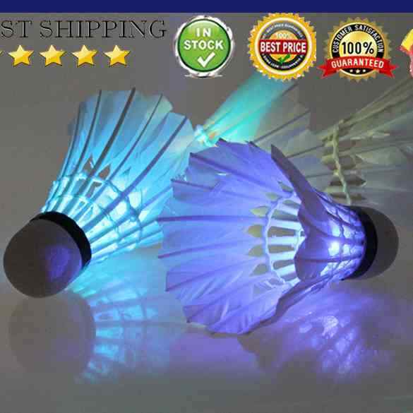 Dark Night 4 Pcs Colorful LED Badminton Feather Shuttlecock Shuttlecocks Ne