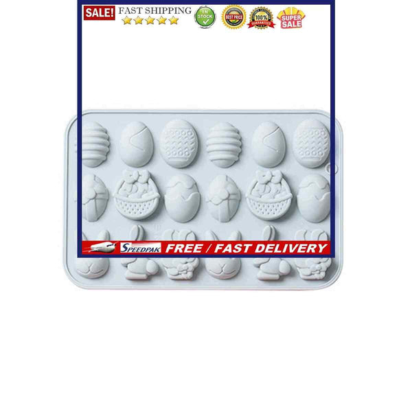 Fondant Moulds Easter Egg and Bunny - 18 Cavities DIY Fondant Cake Making Mol