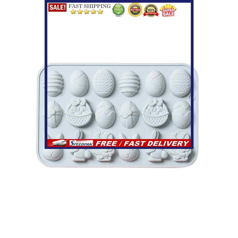 Fondant Moulds Easter Egg and Bunny - 18 Cavities DIY Fondant Cake Making Mol