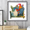 Full Cross Stitch 11CT Chicken Stamped Embroidery DIY Kits Handmade Needlework