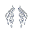 Zircon Stud Earrings Drop Ear Clip Rhinestone Ear Stud Angel Wings Earrings