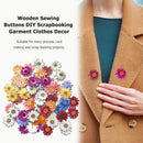 50pcs Colorful Flowers Printing Wooden Sewing Buttons DIY Knitting Clothes Decor