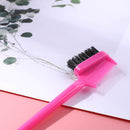 Double Sided Hair Edge Brushes Comb Pin Tail Hair Styling Tool (Rose Red)