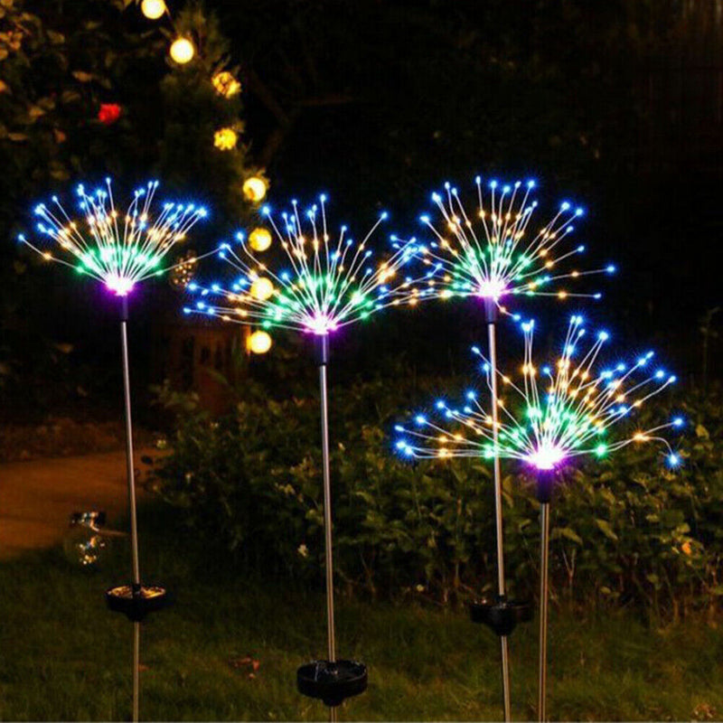 Waterproof Solar 90 LED Firework Ground Lawn Garden Light (Multicolor) Newly