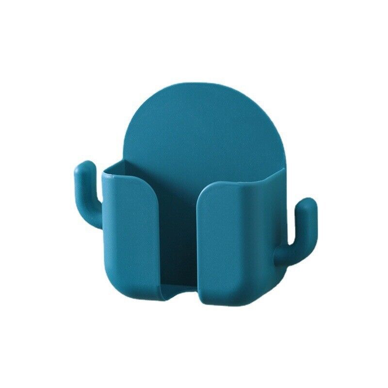 Wall Mounted Organizer Storage Box Hooks Phone Remote Control (Dark Blue) Newly