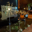 LED Solar Firework Lamp Outdoor Garden Lawn Stake String Light (Warm White)