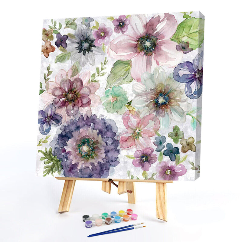 Ink Flower Oil Paint By Numbers Kit DIY Acrylic Painting Wall Art Picture C
