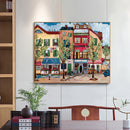 Oil Paint By Numbers Center Street House Frameless Picture Craft Kit for Home