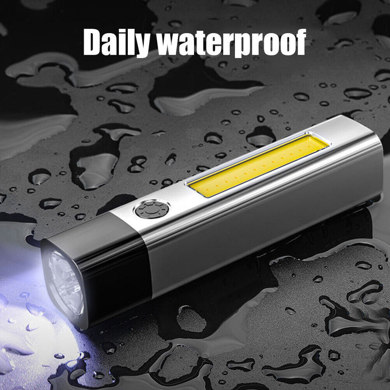 LED COB Flashlight USB Rechargeable 2 Mode Outdoor Camping Cycling Wall