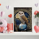 Oil Paint By Numbers Gems Owl Frameless Picture Craft Kit for Room Decoration