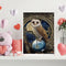 Oil Paint By Numbers Gems Owl Frameless Picture Craft Kit for Room Decoration