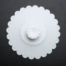 Lace Silicone Diamond Cup Lid Thermal Insulation Cup Cover (White)