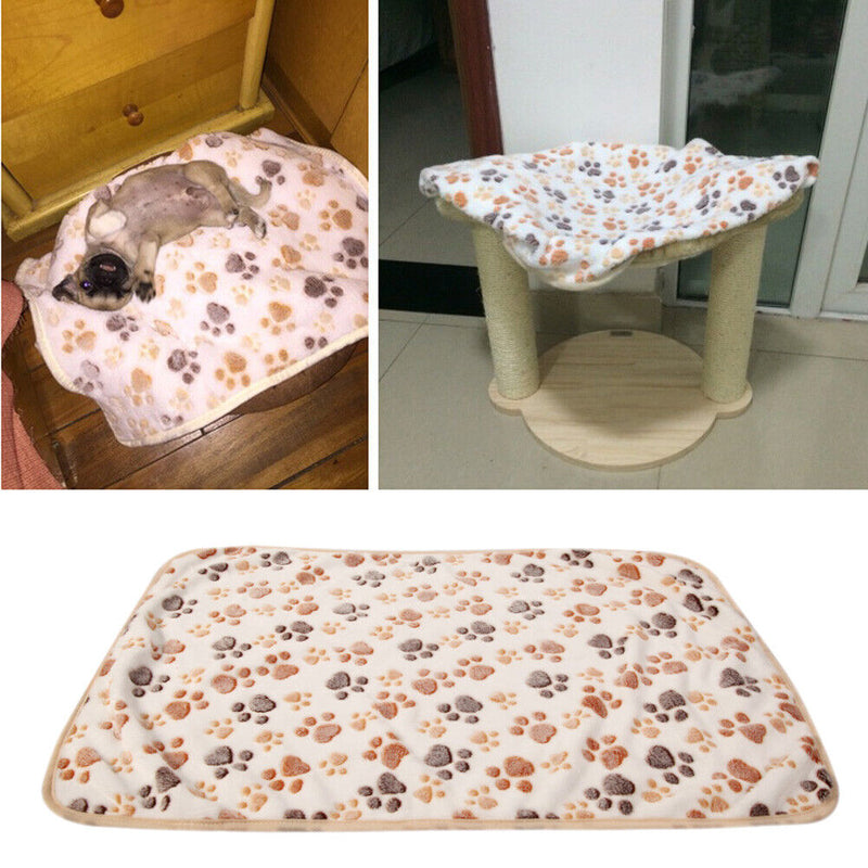 WARM Pet Blanket Touch Soft Warm Dogs Cat  Bed Blanket Mat(White) (60x40) Newly