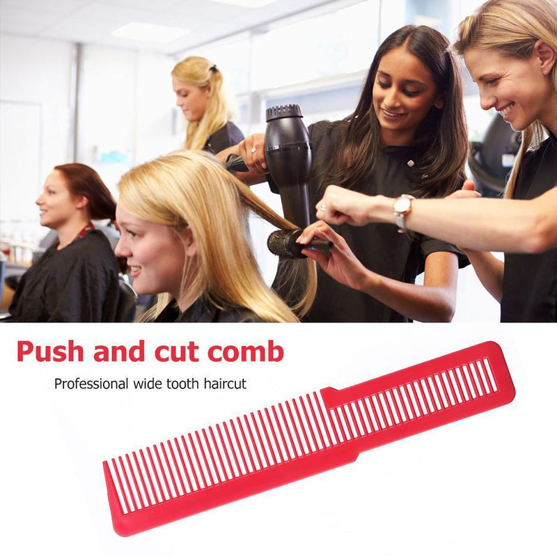 Hairdressing Carbon Anti-static Comb Wide Tooth Hair Clipper Comb (Red)