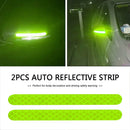 2x Car Reflector Stickers Rearview Mirror Reflective Warning Tape (Green) Newly