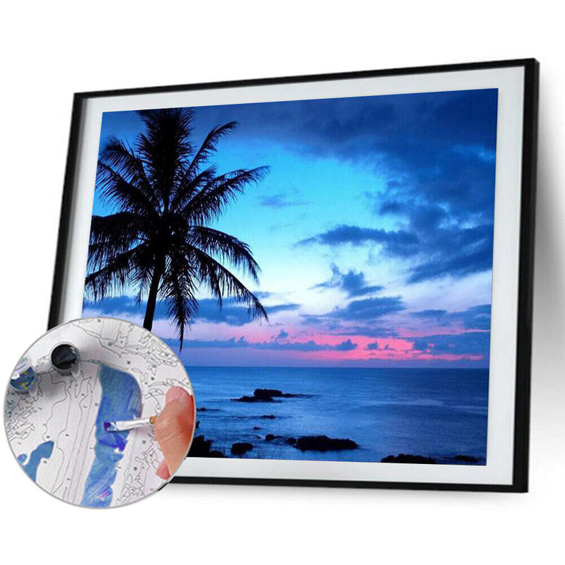 40x50cm Oil Paint By Numbers Landscape Frameless Picture Craft Kit Home Decor